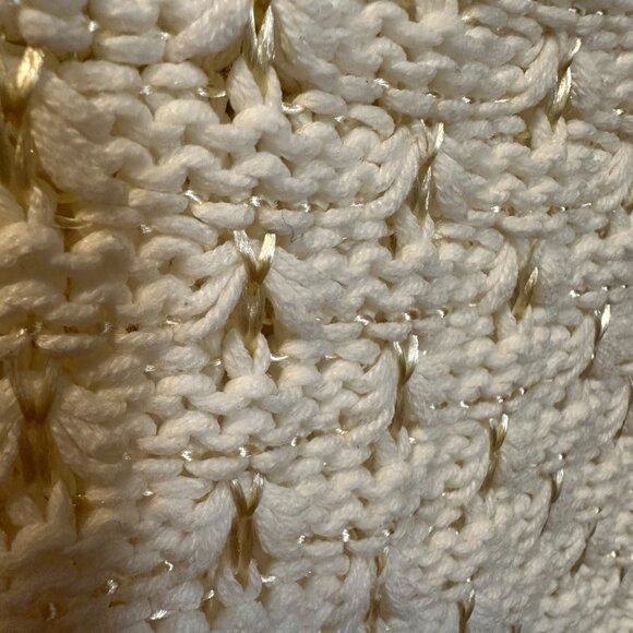 Nine West Cream Crowl Sweater w/Gold Thread-Medium - Picture 5 of 6